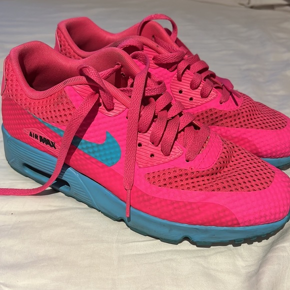 Nike air max hot pink and bright blue size 7 y - Picture 5 of 6